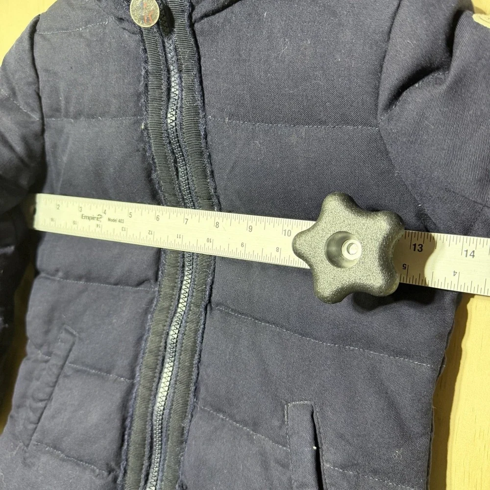 Moncler Kids Girls Puffer Coat Size 5 Navy Blue Hooded Down Jacket